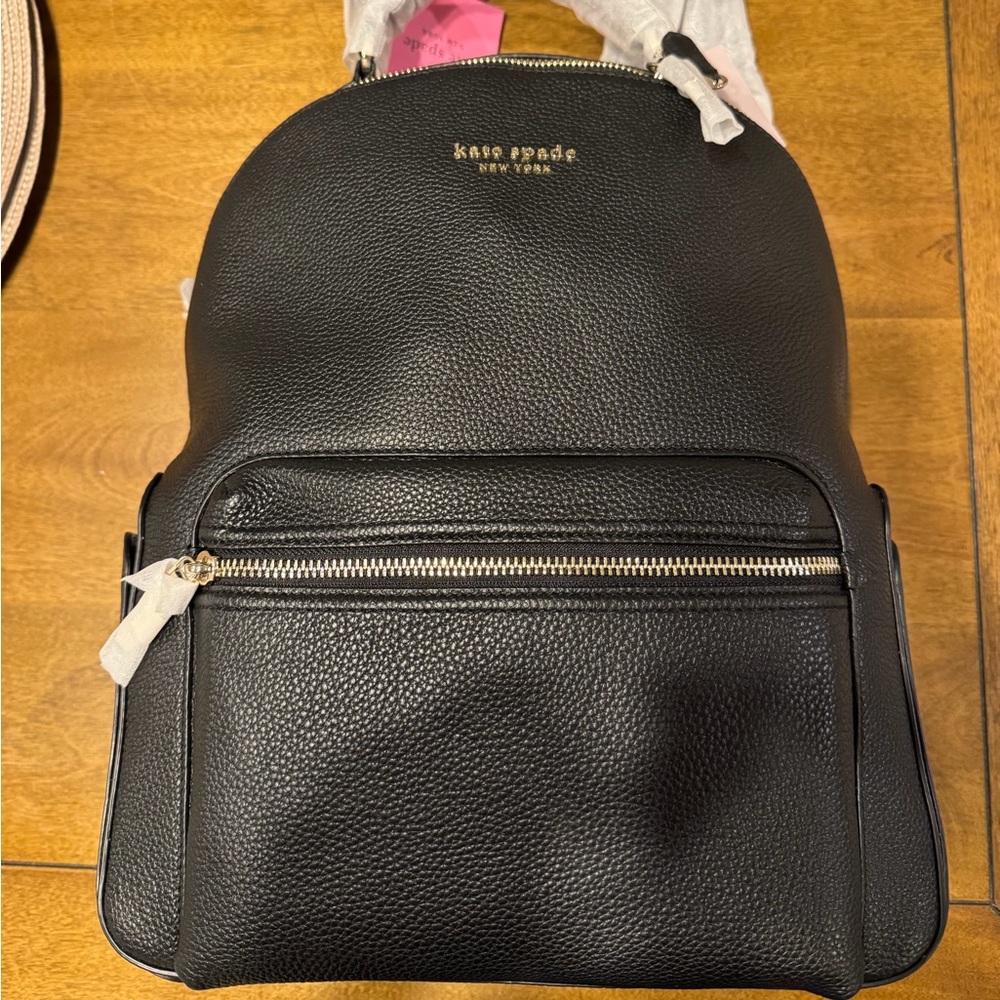 Kate Spade Black Pebbled Leather Backpack